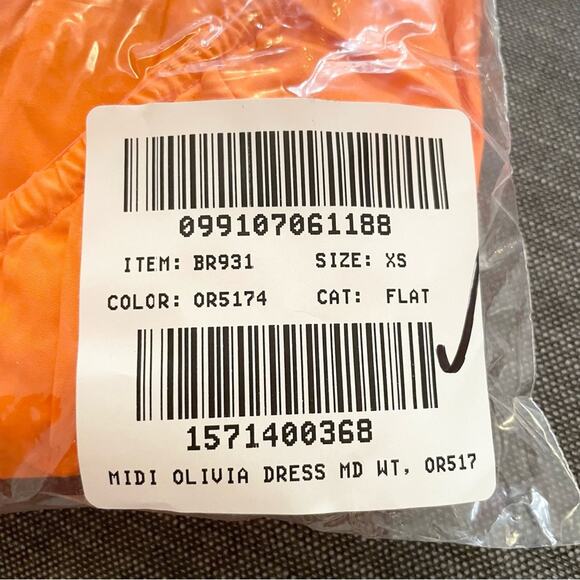 J CREW V-neck Midi Dress in Cotton Poplin in Sweet Tangerine Orange Size XS NEW - Picture 7 of 9